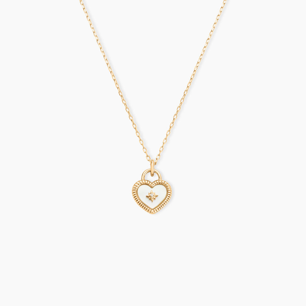 Collier Bronte Or Jaune Nacre Diamant - Colliers avec pierres Femme | Marc Orian