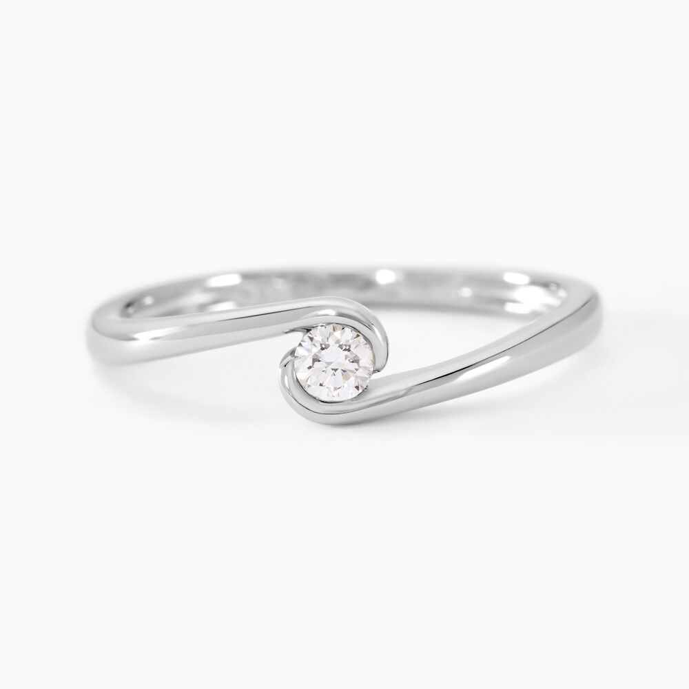 Bague Dulce Argent Blanc Diamant Synth&eacute;tique - Solitaires Femme | Marc Orian