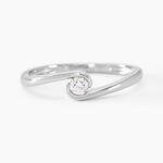 Bague Dulce Argent Blanc Diamant Synth&eacute;tique - Solitaires Femme | Marc Orian