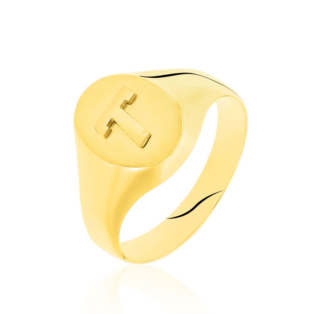 Chevalière Ciril Ovale 1 Initiale Or Jaune - Chevalières Femme | Marc Orian
