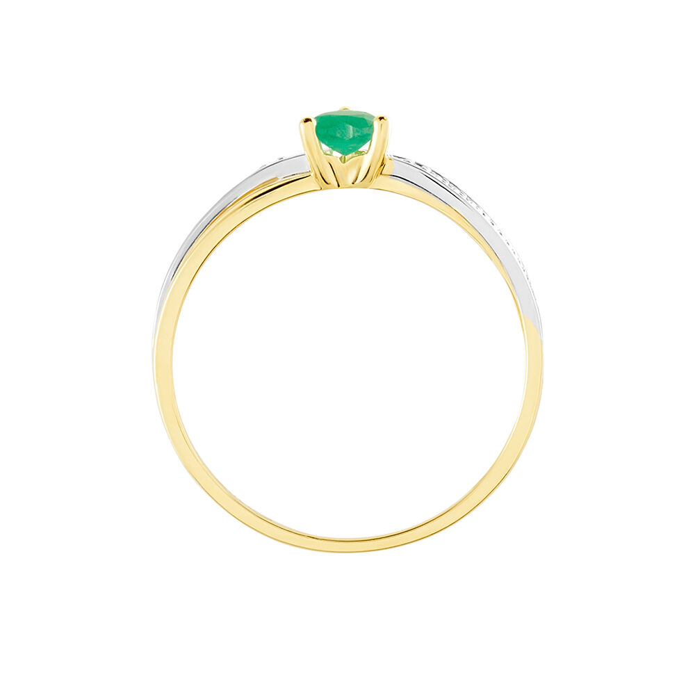 Bague Skylar Or Bicolore Emeraude Diamant - Bagues vintage Femme | Marc Orian