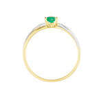 Bague Skylar Or Bicolore Emeraude Diamant - Bagues vintage Femme | Marc Orian