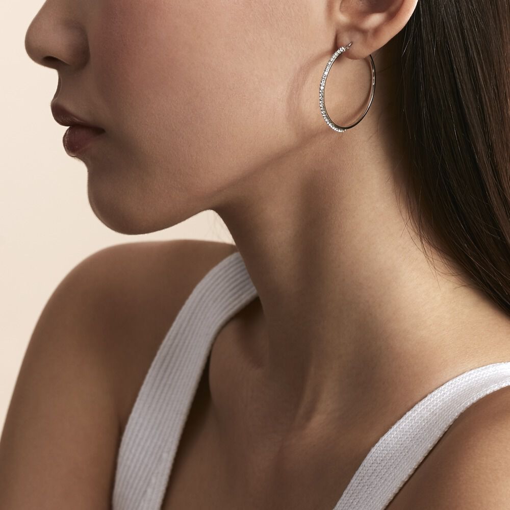 Cr&eacute;oles Sandrine Or Blanc Strass - Cr&eacute;oles Femme | Marc Orian
