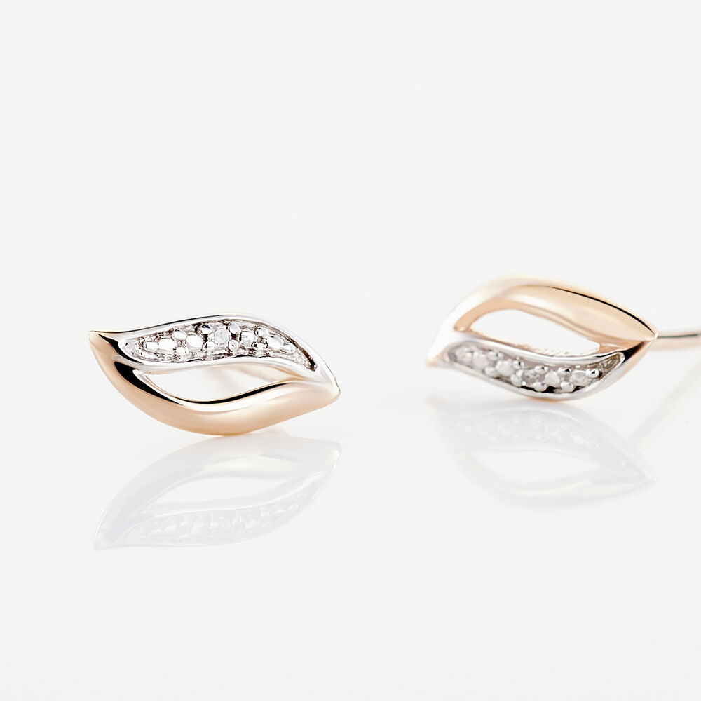 Boucles D'oreilles Puces Smeralda Or Rose Diamant - Puces Femme | Marc Orian