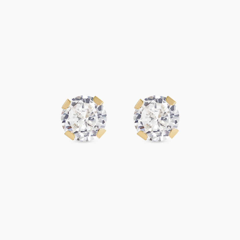 Boucles D'oreilles Puces Eddie Or Jaune Oxyde De Zirconium - Puces Femme | Marc Orian