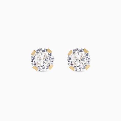 Boucles D'oreilles Puces Eddie Or Jaune Oxyde De Zirconium - Puces Femme | Marc Orian