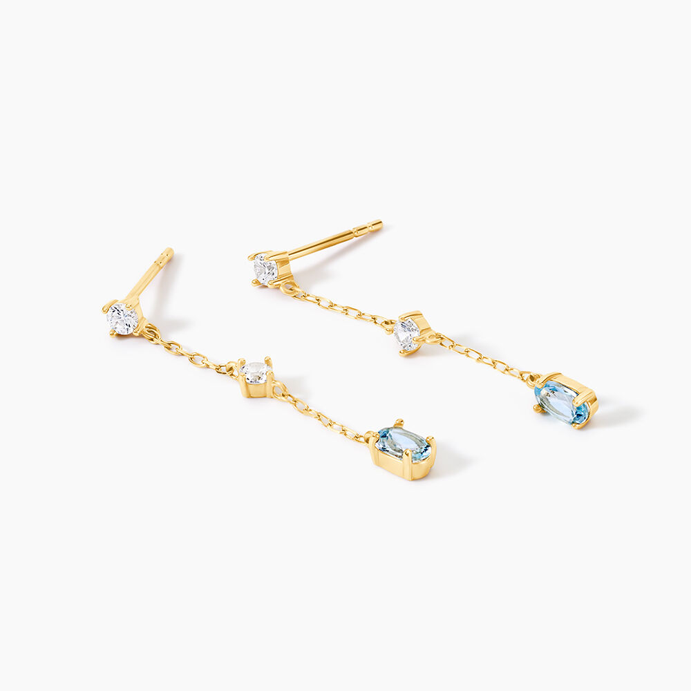 Boucles D'Oreilles Pendantes Thurayya Or Jaune Topaze Oxyde De Zirconium - Pendantes Femme | Marc Orian