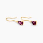 Boucles D'oreilles Puces Rhodolite Kayline Or Jaune Rhodolite - Pendantes Femme | Marc Orian