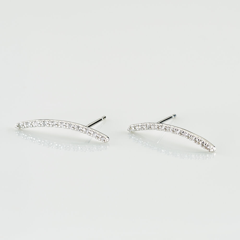 Bijoux D'oreilles Eleana Or Blanc Oxyde De Zirconium - Piercings d'oreilles Femme | Marc Orian