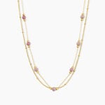 Collier Athena Acier Jaune Rhodochrosite - Colliers avec pierres Femme | Marc Orian