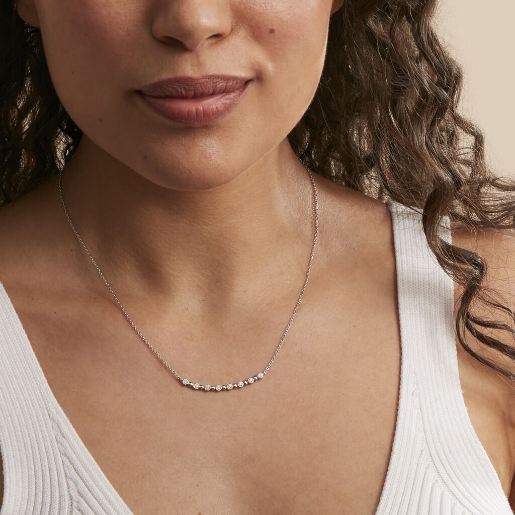 Collier Tammie Argent Blanc Oxyde De Zirconium - Colliers Femme | Marc Orian