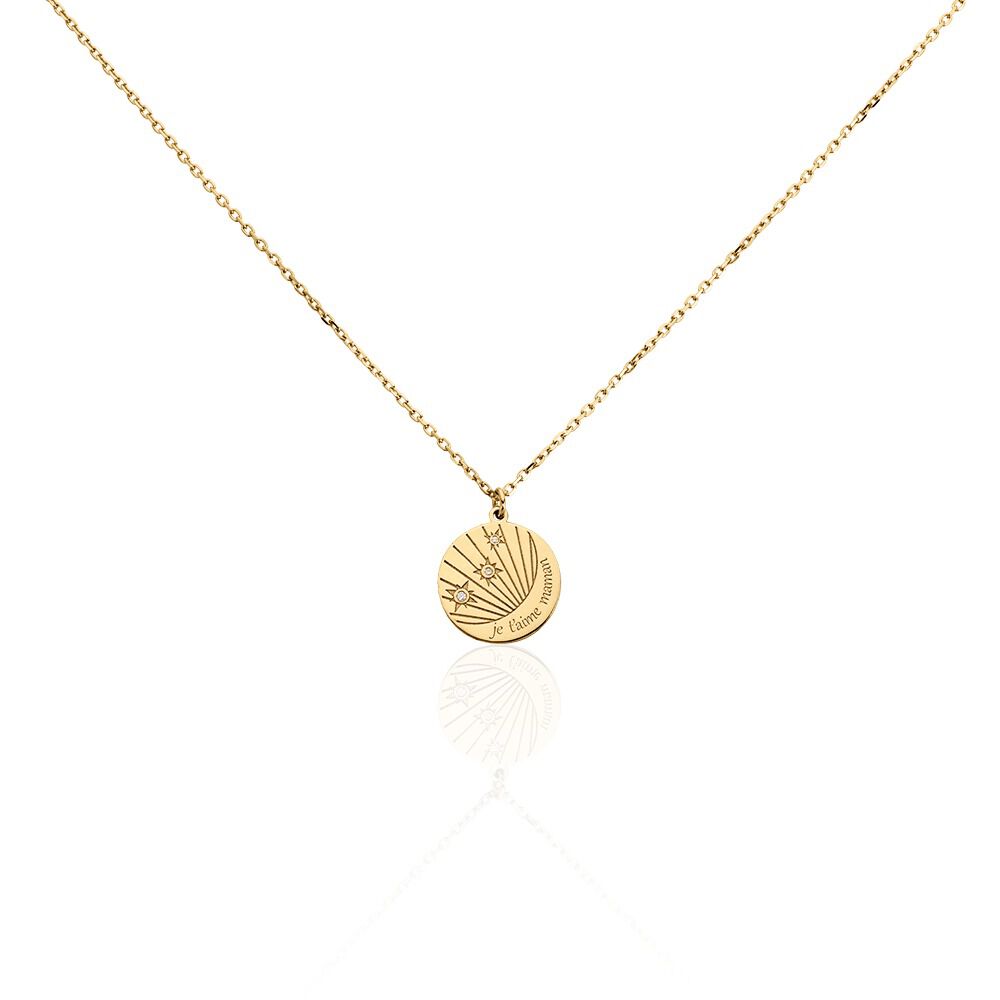 Collier Amai Plaqu&eacute; Or Jaune Oxyde De Zirconium - Colliers avec pierres Femme | Marc Orian