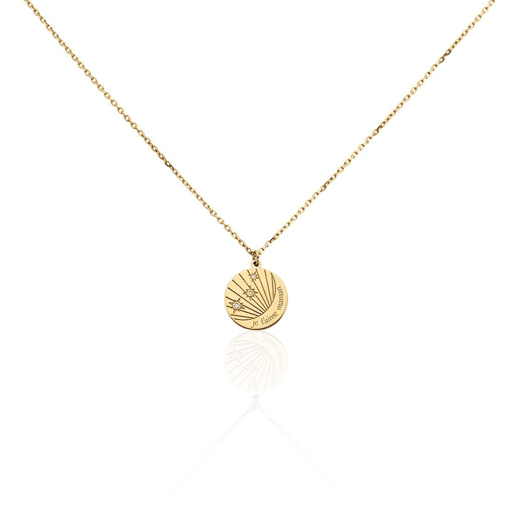 Collier Amai Plaqu&eacute; Or Jaune Oxyde De Zirconium - Colliers avec pierres Femme | Marc Orian