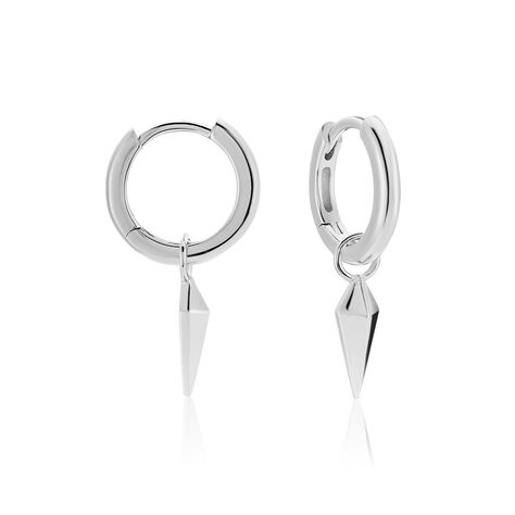 Créoles Trana Argent Blanc - Boucles d'oreilles Créoles Femme | Marc Orian