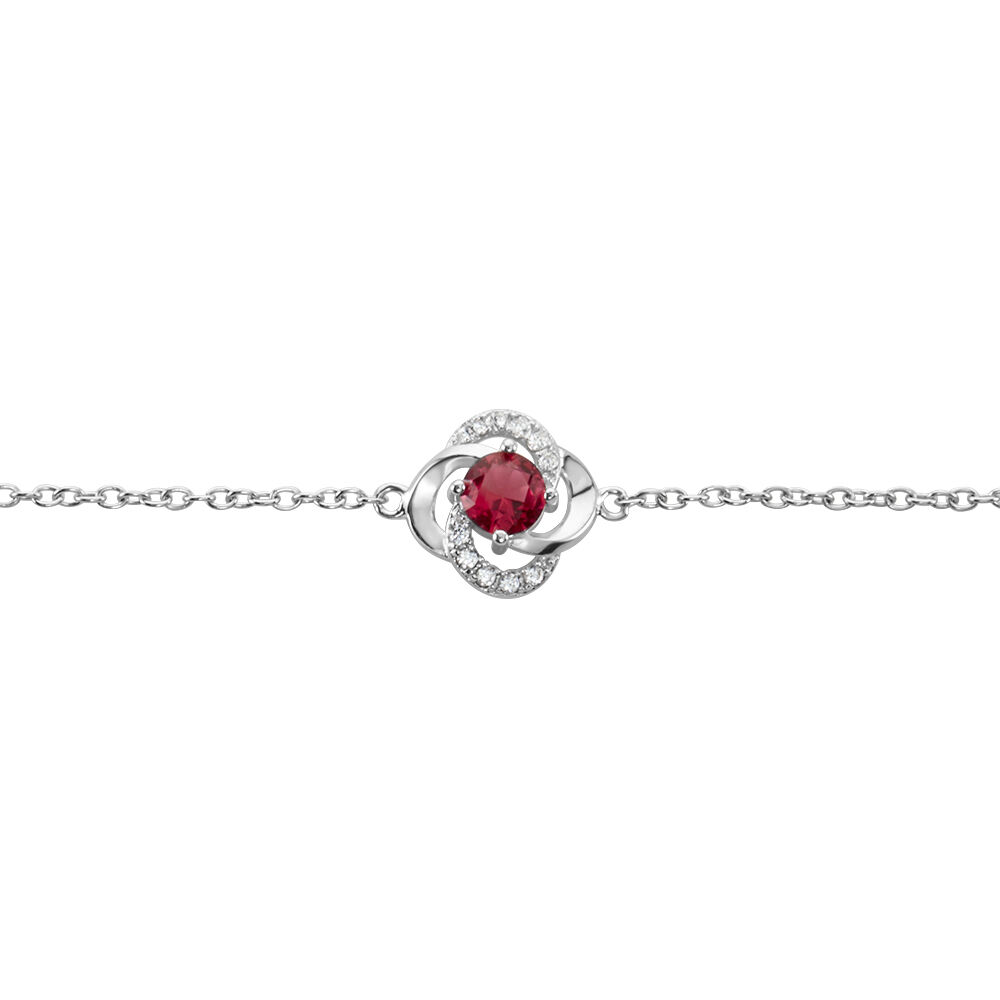 Bracelet Argent Blanc Clover Verre Oxydes De Zirconium - Bracelets chaînes Femme | Marc Orian