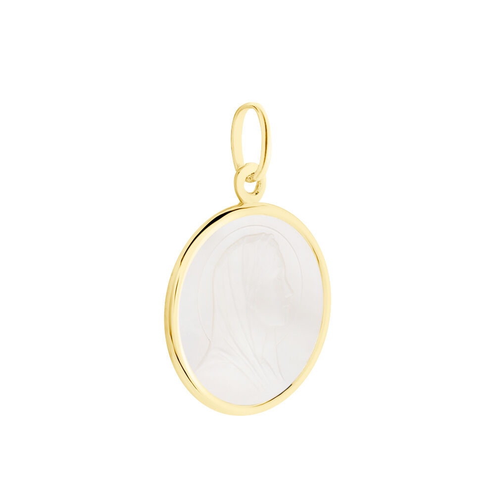 Pendentif Marie Or Jaune Nacre - Médailles et médaillons Famille | Marc Orian