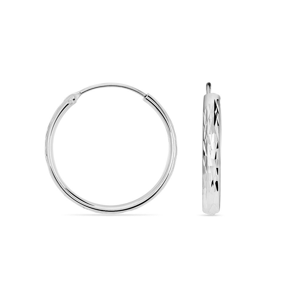 Créoles Argent Blanc Najiha - Créoles Femme | Marc Orian