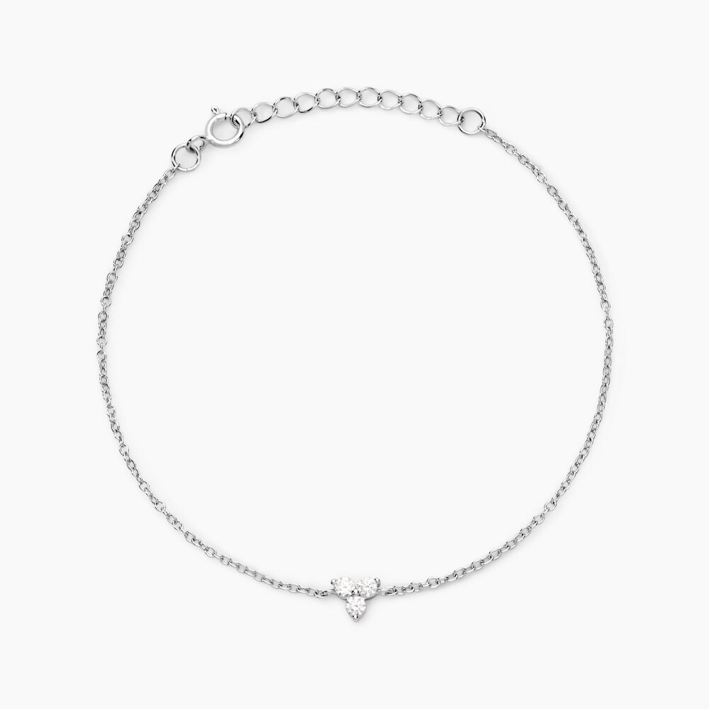 Bracelet Thylane Argent Blanc Oxyde De Zirconium - Bracelets chaînes Femme | Marc Orian
