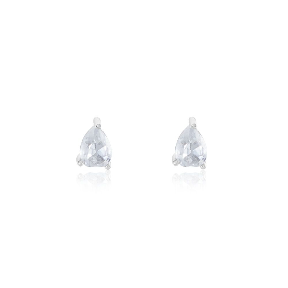 Boucles D'oreilles Puces Anaru Argent Blanc Oxyde De Zirconium - Puces Femme | Marc Orian