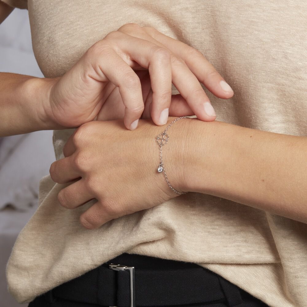 Bracelet Spirit Argent Blanc Oxyde De Zirconium - Bracelets chaînes Femme | Marc Orian