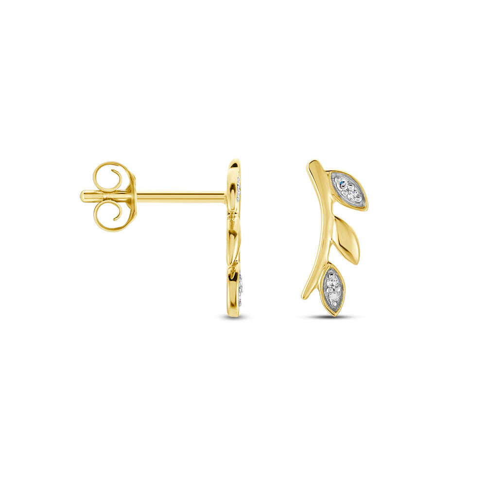 Boucles D'oreilles Puces Laverna Or Jaune Diamant - Puces Femme | Marc Orian
