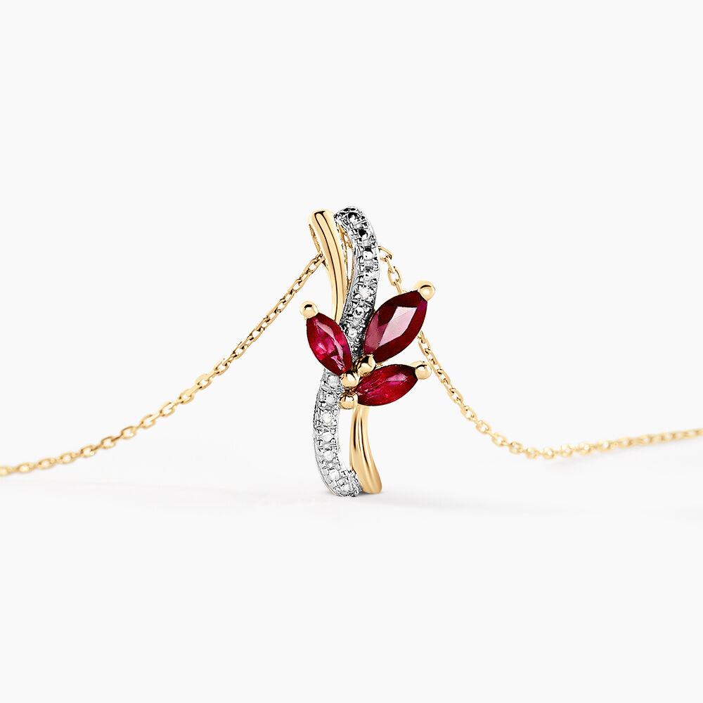 Collier Angie Or Jaune Rubis Diamant - Colliers avec pierres Femme | Marc Orian