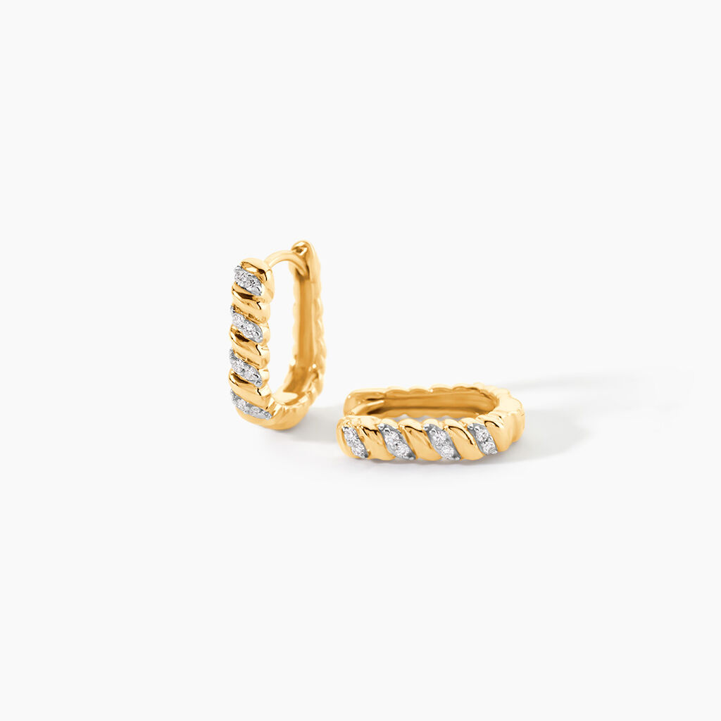 Cr&eacute;oles Flore Or Jaune Diamant - Cr&eacute;oles Femme | Marc Orian