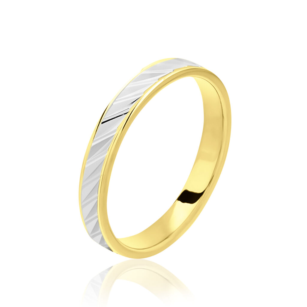 Alliance Raye Mat Ruban Plat Or Bicolore - Alliances duo Unisex | Marc Orian