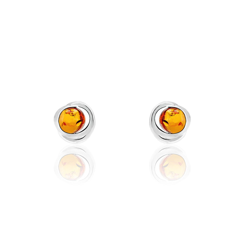 Boucles D'oreilles Argent Blanc Franjo Ambre - Pendantes Femme | Marc Orian