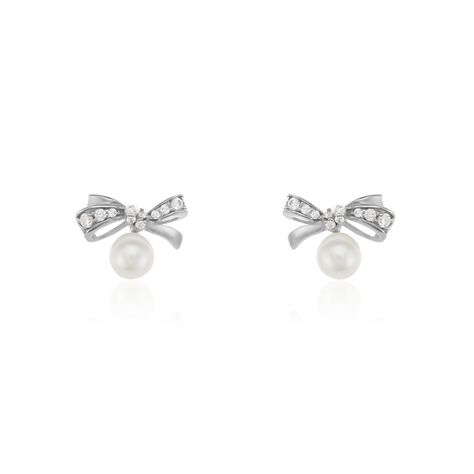 Boucles D'oreilles Puces Vasco Argent Perle De Culture - Puces Femme | Marc Orian