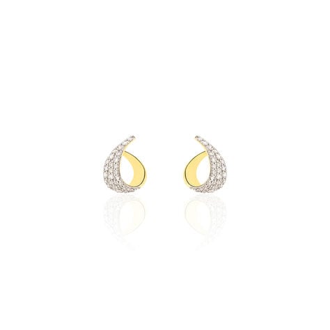 Boucles D'oreilles Puces Boucle D'or Or Jaune Oxyde De Zirconium - Puces Femme | Marc Orian