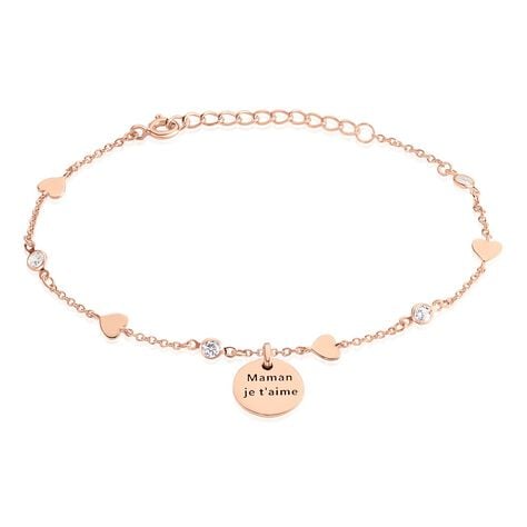 Bracelet Nueva Argent Rose Oxyde De Zirconium - Bracelets Medailles Femme | Marc Orian