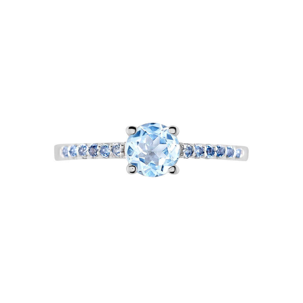Bague Manon Or Blanc Topaze Et Oxyde De Zirconium - Bagues pierres fines Femme | Marc Orian