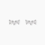 Boucles D'oreilles Puces Sigourney Argent Blanc Diamant Synth&eacute;tique - Puces Femme | Marc Orian