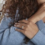 Bague Solitaire Accompagn&eacute; Aramis Or Blanc Diamant Synth&eacute;tique - Parures de mariage Femme | Marc Orian