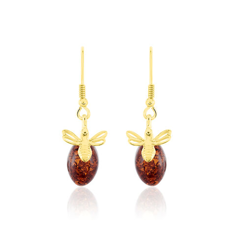 Boucles D'oreilles Pendantes Lyla Argent Jaune Ambre - Pendantes Femme | Marc Orian