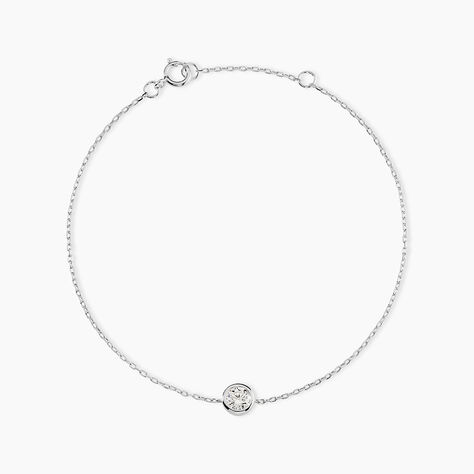 Bracelet Columbine Or Blanc Oxyde De Zirconium Blanc - Bracelets cha&icirc;nes Femme | Marc Orian