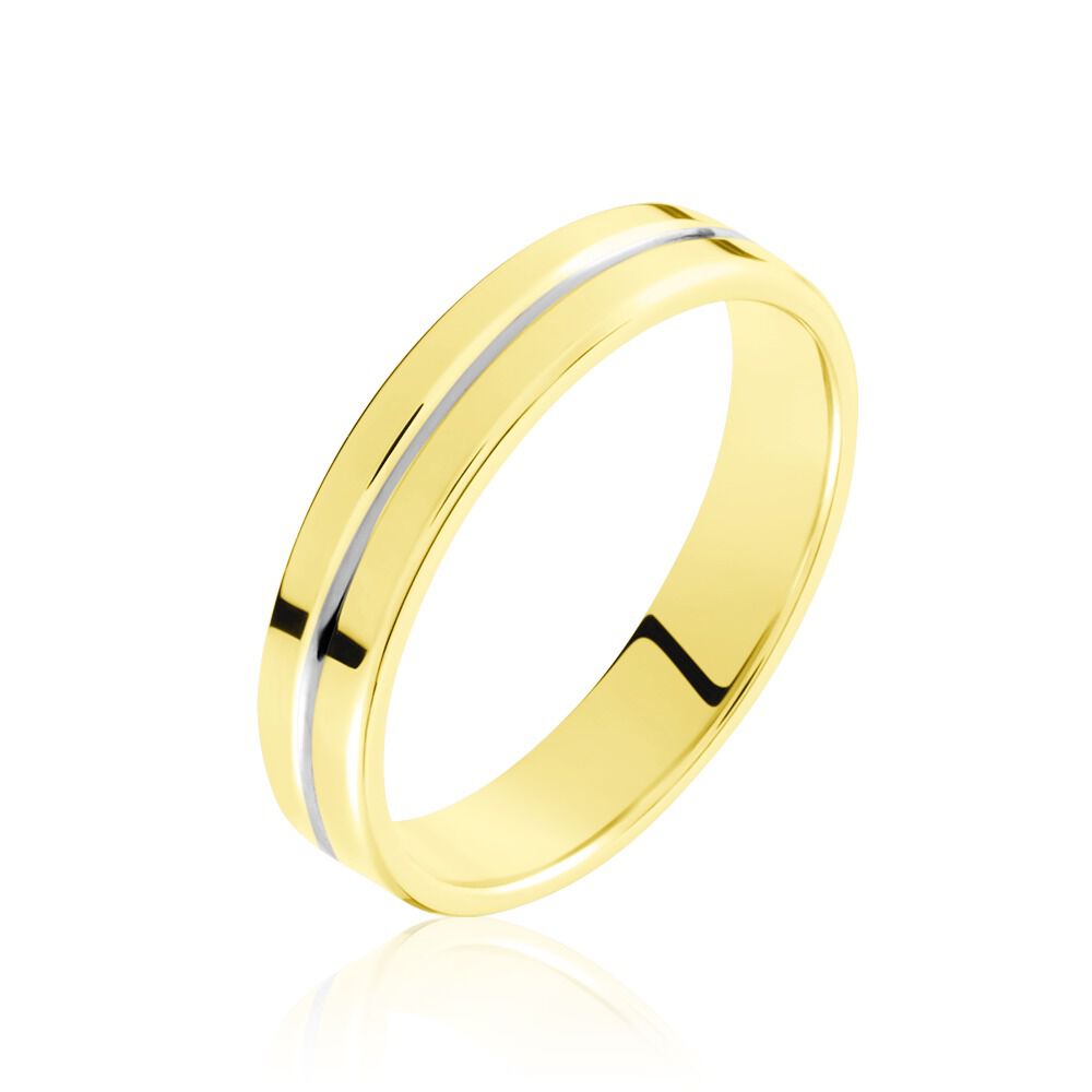Alliance Liseret Ruban Plat Or Bicolore - Alliances duo Unisex | Marc Orian