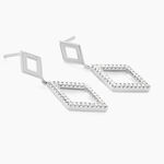 Boucles D'oreilles Pendantes Sounia Argent Blanc Oxyde De Zirconium - Pendantes Femme | Marc Orian