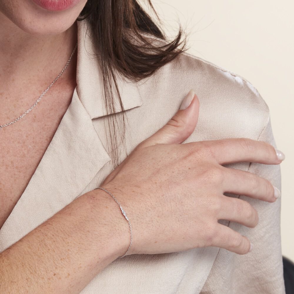 Bracelet Adriaan Argent Blanc Oxyde De Zirconium - Bracelets chaînes Femme | Marc Orian