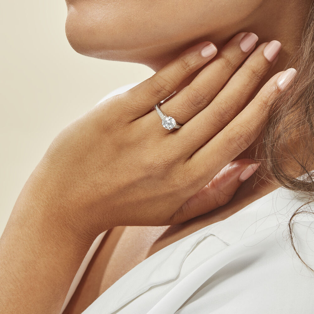 Bague Viky Argent Blanc Oxyde De Zirconium - Solitaires Femme | Marc Orian