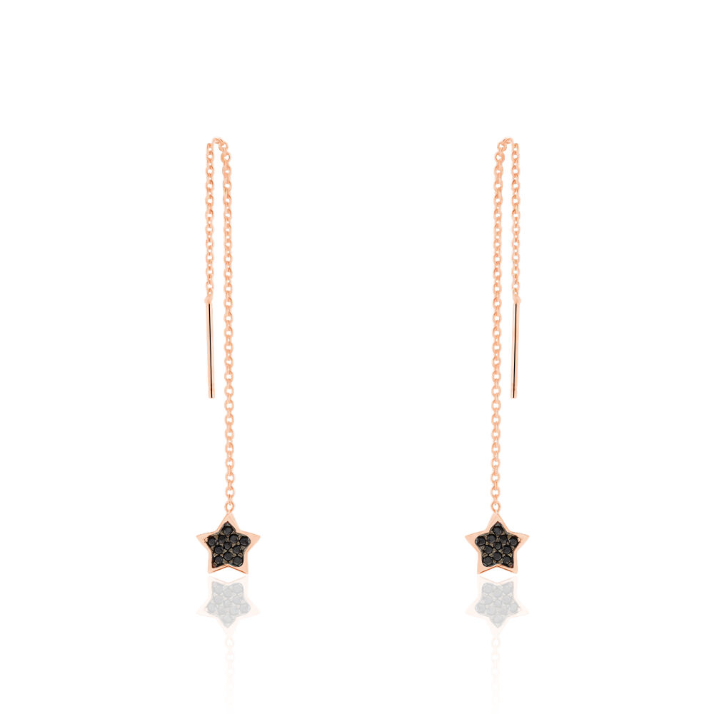 Boucles D'oreilles Pendantes Kathrine Argent Rose Oxyde De Zirconium - Pendantes Femme | Marc Orian