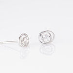 Boucles D'oreilles Puces Nid D'amour Or Blanc Diamant - Puces Femme | Marc Orian