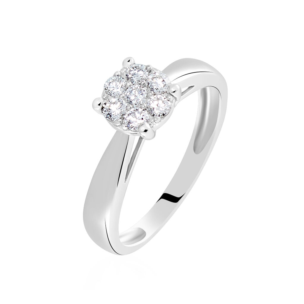 Bague Solitaire Charlene Or Blanc Diamant Synthetique - Parures de mariage Femme | Marc Orian