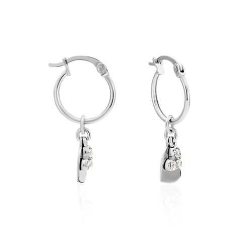 Cr&eacute;oles Salli Argent Blanc Oxyde De Zirconium - Cr&eacute;oles Femme | Marc Orian