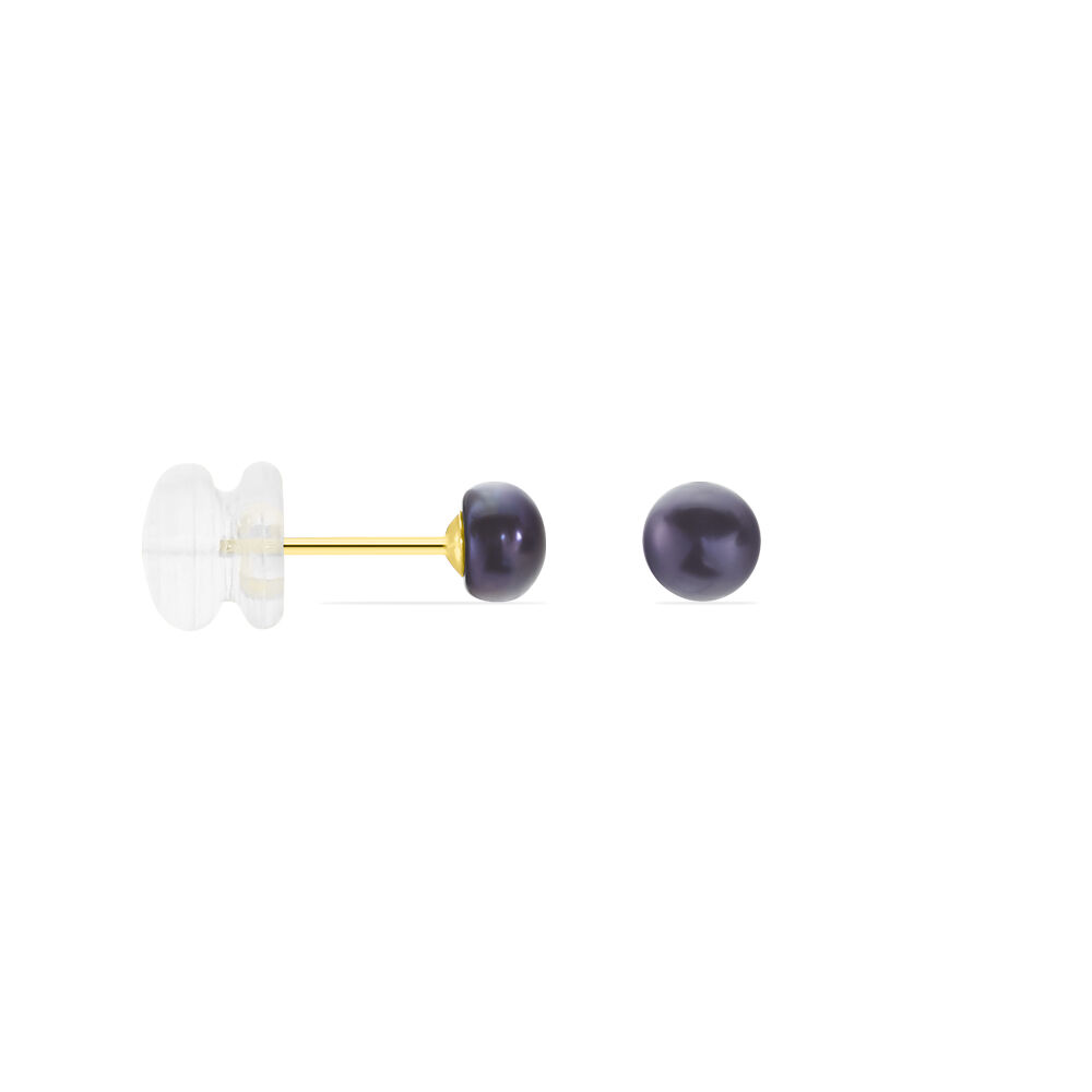 Boucles D'oreilles Puces Micaelle Teintees Or Jaune Perle De Culture - Boucles d'oreilles mariage Femme | Marc Orian