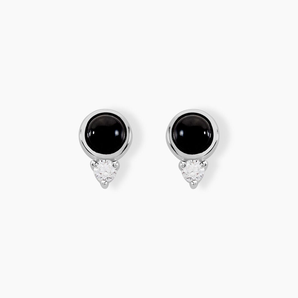 Boucles D'oreilles Puces Lonna Argent Blanc Verre Oxyde De Zirconium - Puces Femme | Marc Orian