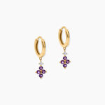 Boucles D'Oreilles Pendantes Everett Argent Dor&eacute; A L'Or 750/1000 Am&eacute;thyste Oxyde De Zirconium - Pendantes Femme | Marc Orian