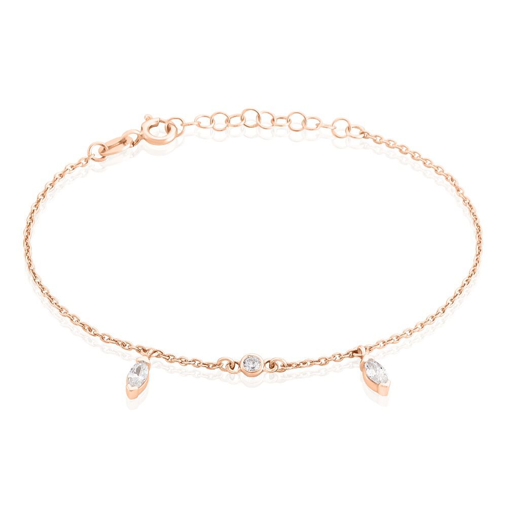 Bracelet Kenta Argent Rose Oxyde De Zirconium - Bracelets chaînes Femme | Marc Orian