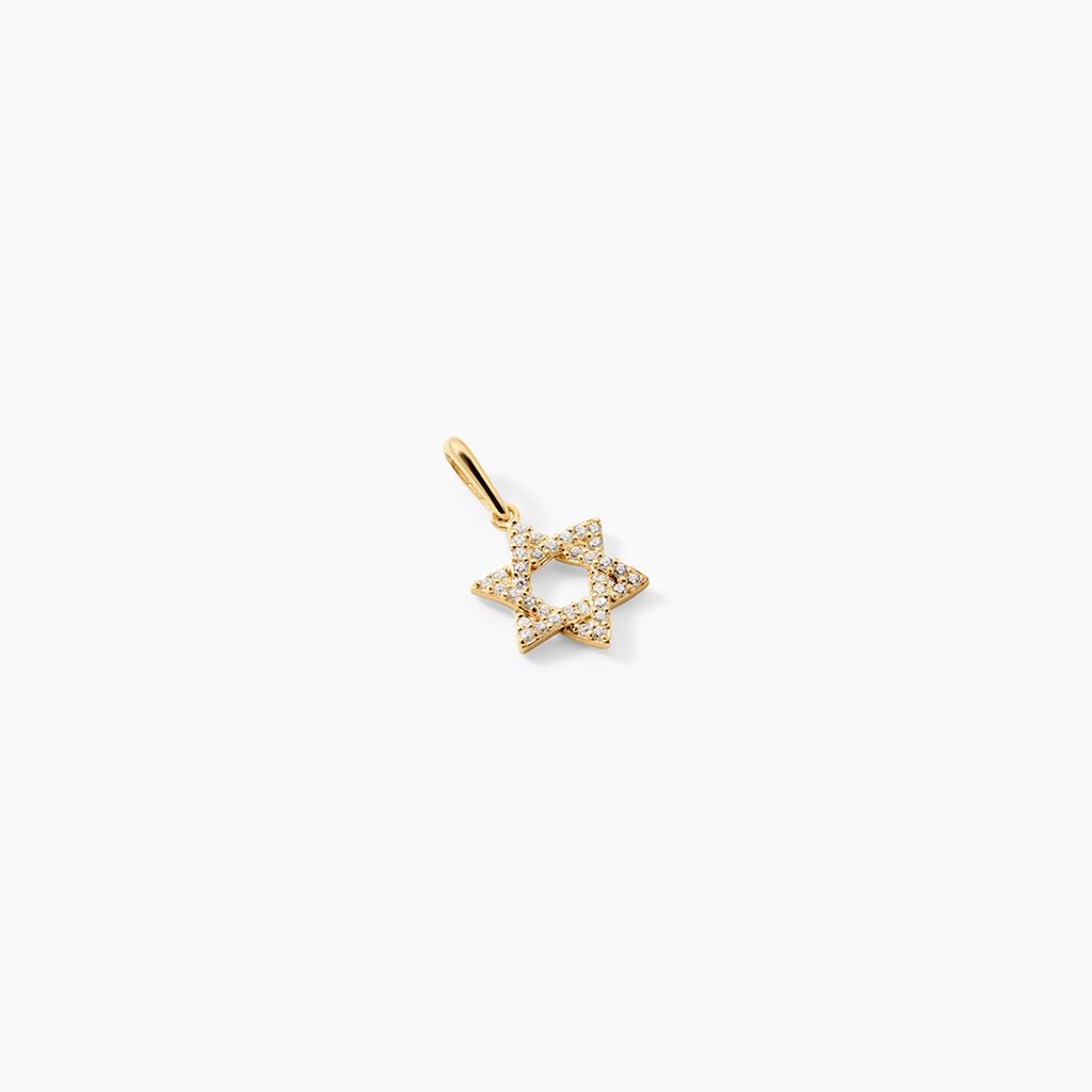 Pendentif Faye Argent Dor&eacute; A L'Or 750/1000 Oxyde De Zirconium - Bijoux fantaisie Femme | Marc Orian